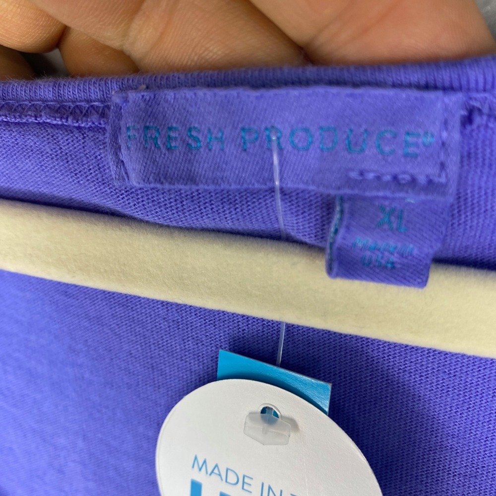 Fresh Produce Womens XL Periwinkle Purple Cotton T-Shirt Dress Made in USA NWT - Picture 3 of 10
